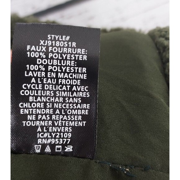 Sanctuary XL Green Fuzzy Collared Faux Fur Short Coat has Missing Button - Picture 11 of 11